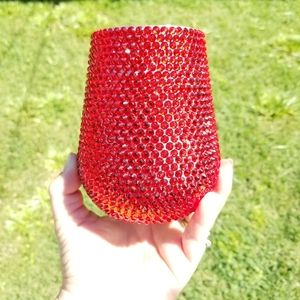 Rhinestoned blinged out wine tumbler